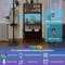 Wine Bar Rack with RGB LED Lights Built-in Power Strip and 3 Tier Storage Shelves for Kitchen or Dining Room